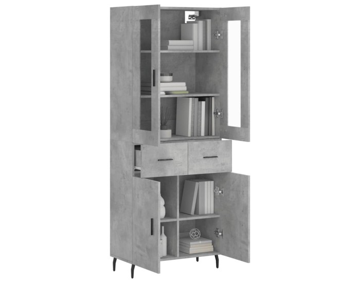 Sonata Dulap înalt, gri beton, 69,5x34x180, lemn compozit