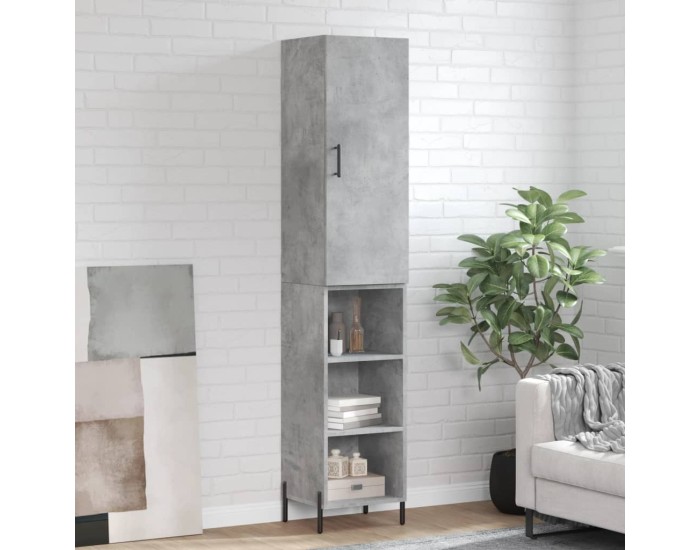 Sonata Dulap înalt, gri beton, 34,5x34x180 cm, lemn prelucrat