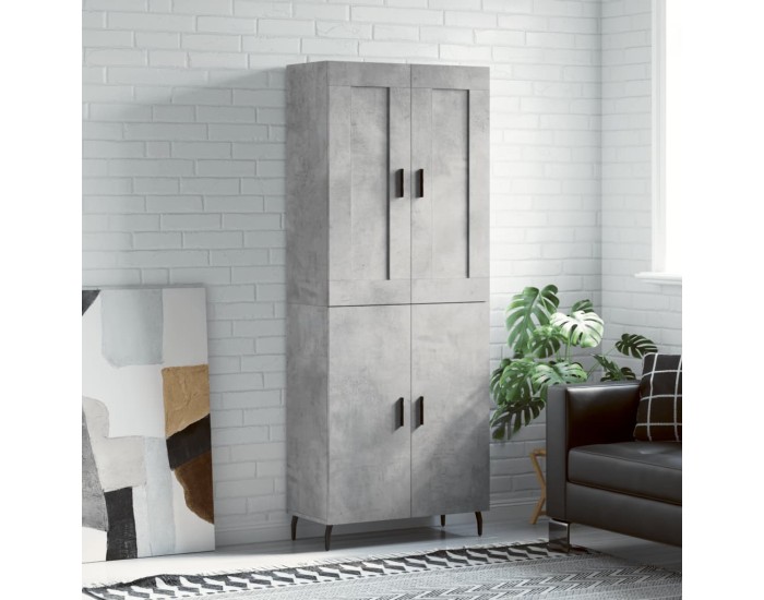 Sonata Dulap înalt, gri beton, 69,5x34x180, lemn compozit