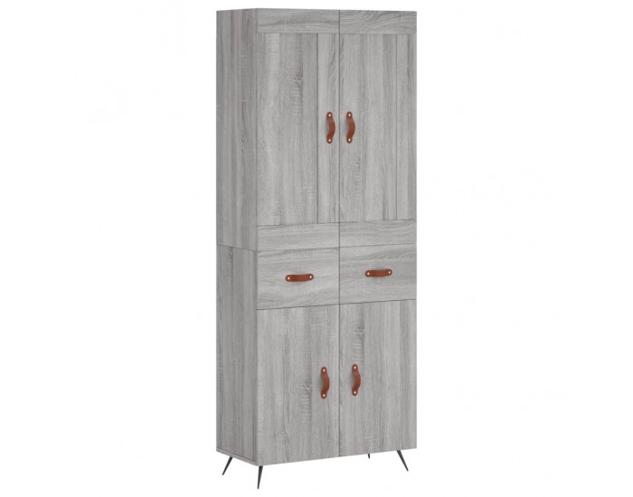 Sonata H Висок шкаф, сив сонома, 69,5x34x180 см, инженерно дърво