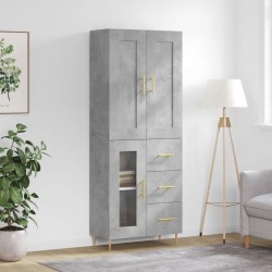 Sonata H Висок шкаф, бетонно сив, 69,5x34x180 см, инженерно дърво - Living
