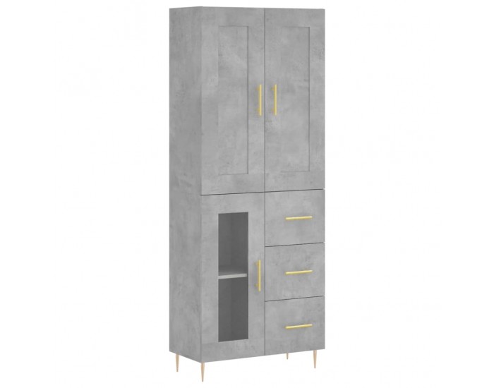 Sonata H Висок шкаф, бетонно сив, 69,5x34x180 см, инженерно дърво