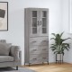 Sonata H Висок шкаф, сив сонома, 69,5x34x180 см, инженерно дърво