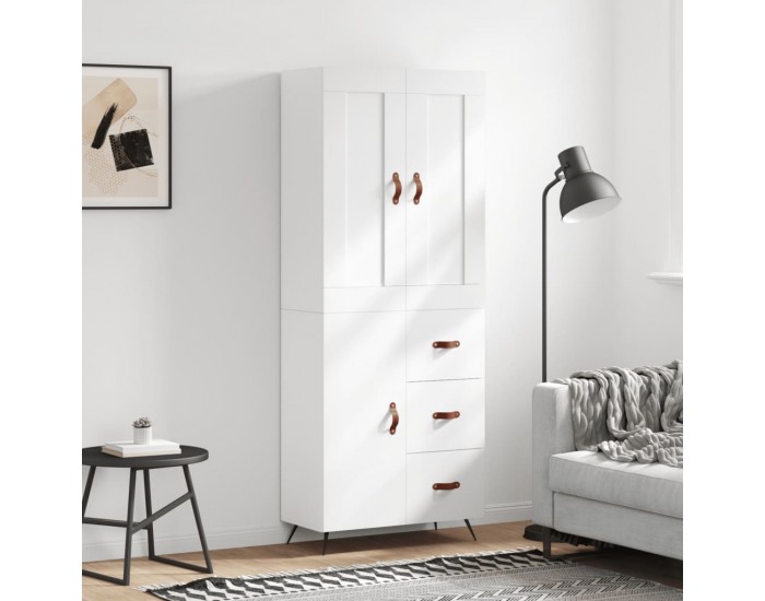 Sonata Dulap înalt, alb, 69,5x34x180 cm, lemn compozit