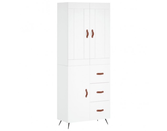 Sonata Dulap înalt, alb, 69,5x34x180 cm, lemn compozit