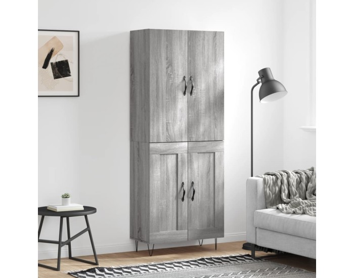 Sonata Dulap înalt, gri sonoma, 69,5x34x180 cm, lemn compozit