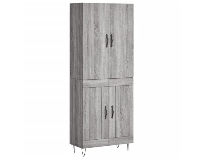 Sonata Dulap înalt, gri sonoma, 69,5x34x180 cm, lemn compozit