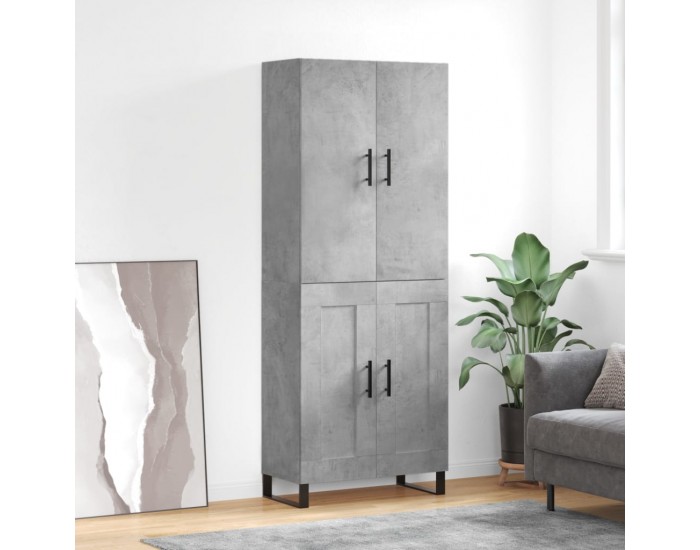 Sonata H Висок шкаф, бетонно сив, 69,5x34x180 см, инженерно дърво