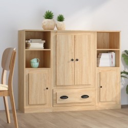 Sonata H Високи шкафове, 3 бр, сонома дъб, инженерно дърво - Corpuri, vitrine, biblioteci modulare