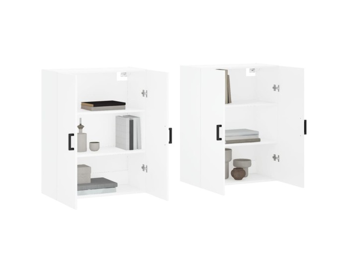 Sonata Dulapuri cu montaj pe perete, 2 buc, alb, 69,5x34x90 cm