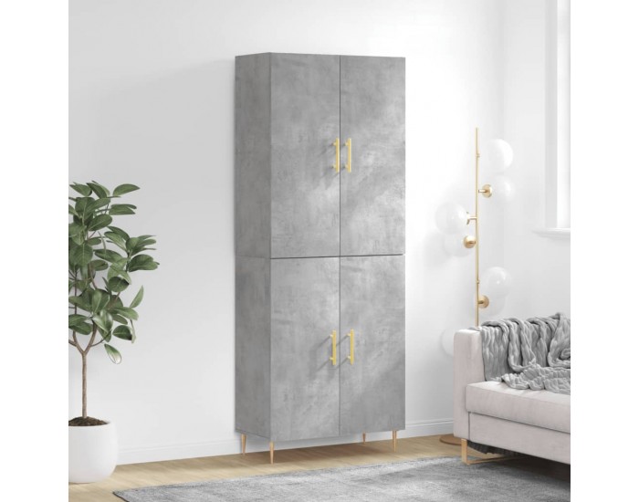 Sonata H Висок шкаф, бетонно сив, 69,5x34x180 см, инженерно дърво