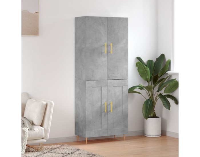 Sonata H Висок шкаф, бетонно сив, 69,5x34x180 см, инженерно дърво