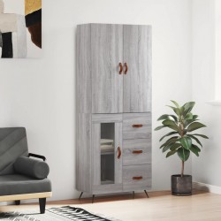 Sonata H Висок шкаф, сив сонома, 69,5x34x180 см, инженерно дърво - Corpuri, vitrine, biblioteci modulare