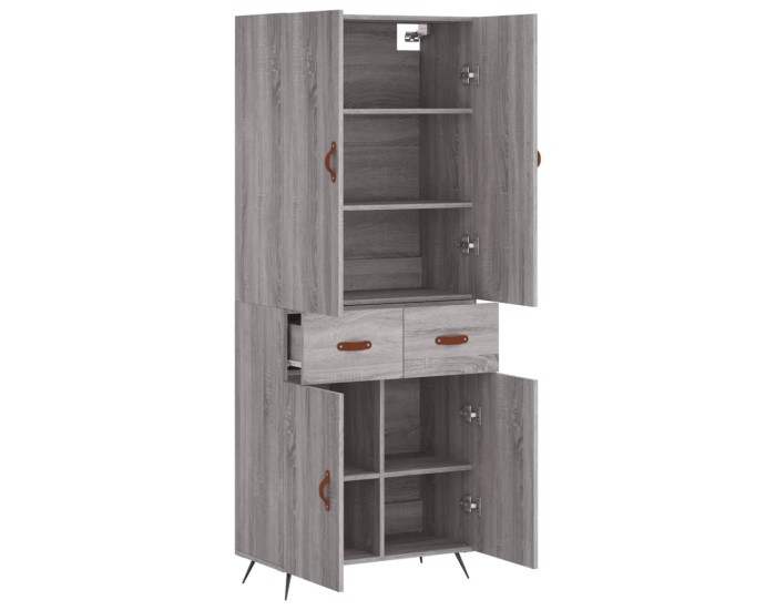 Sonata Dulap înalt, gri sonoma, 69,5x34x180 cm, lemn compozit