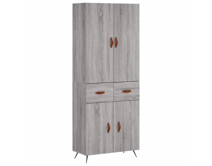 Sonata Dulap înalt, gri sonoma, 69,5x34x180 cm, lemn compozit