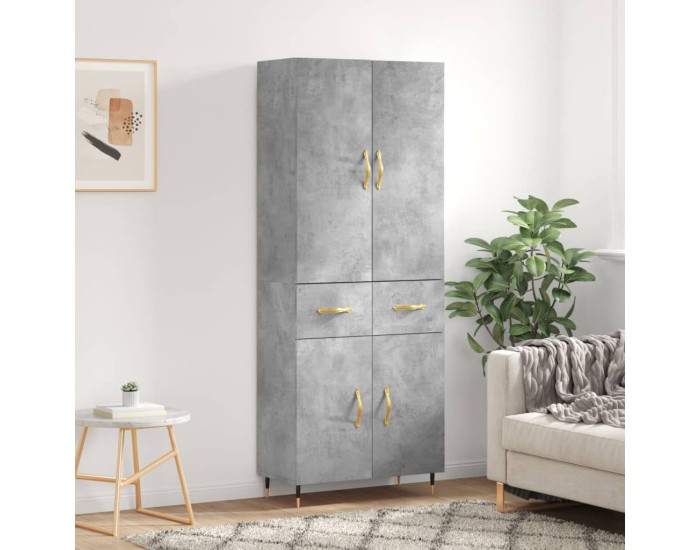 Sonata Dulap înalt, gri beton, 69,5x34x180, lemn compozit