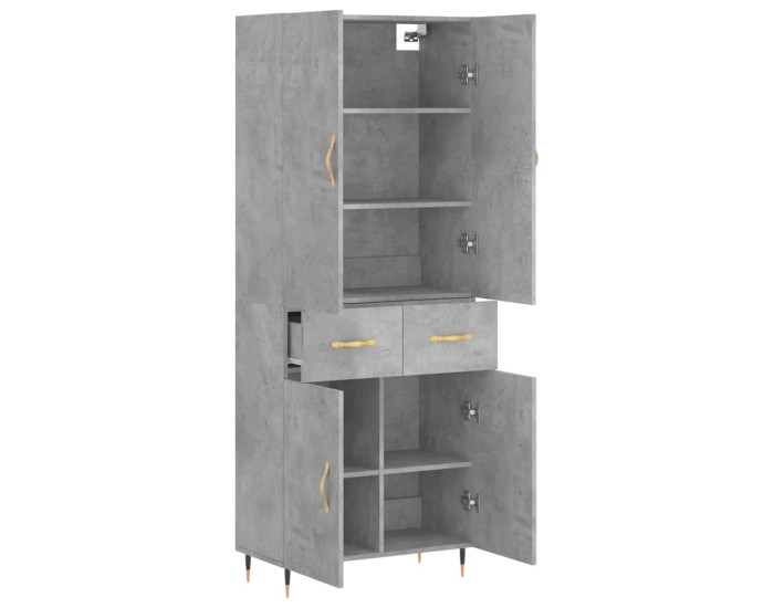 Sonata Dulap înalt, gri beton, 69,5x34x180, lemn compozit