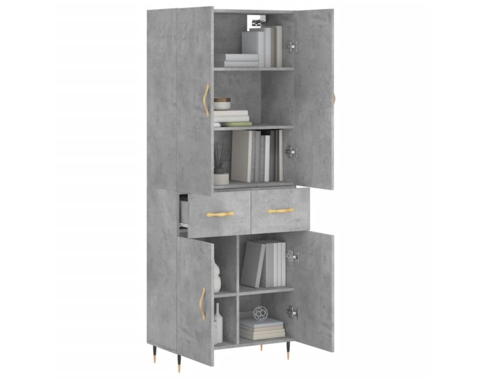 Sonata Dulap înalt, gri beton, 69,5x34x180, lemn compozit