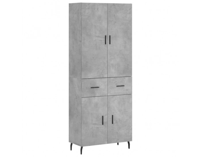 Sonata H Висок шкаф, бетонно сив, 69,5x34x180 см, инженерно дърво