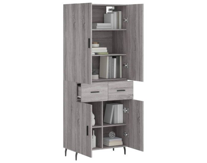 Sonata Dulap înalt, gri sonoma, 69,5x34x180 cm, lemn compozit