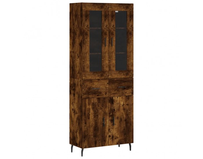 Sonata H Висок шкаф, опушен дъб, 69,5x34x180 см, инженерно дърво