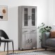 Sonata H Висок шкаф, сив сонома, 69,5x34x180 см, инженерно дърво