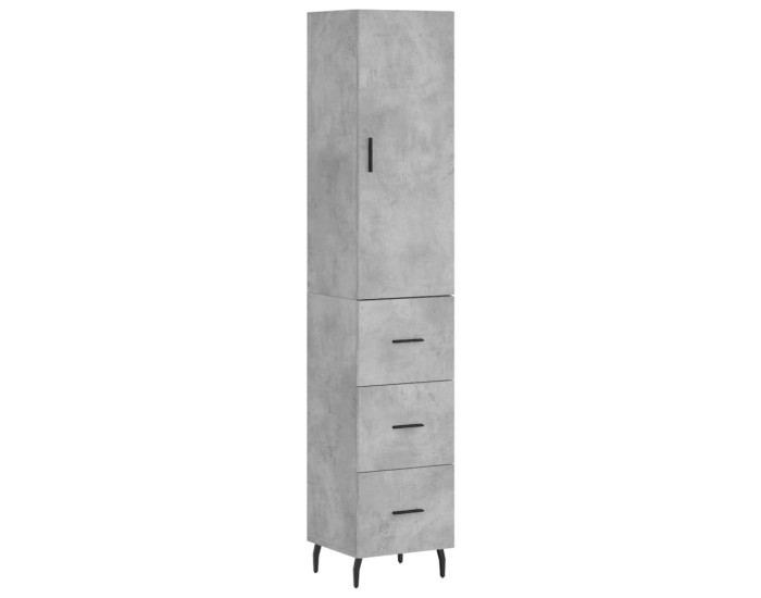 Sonata Dulap înalt, gri beton, 34,5x34x180 cm, lemn prelucrat
