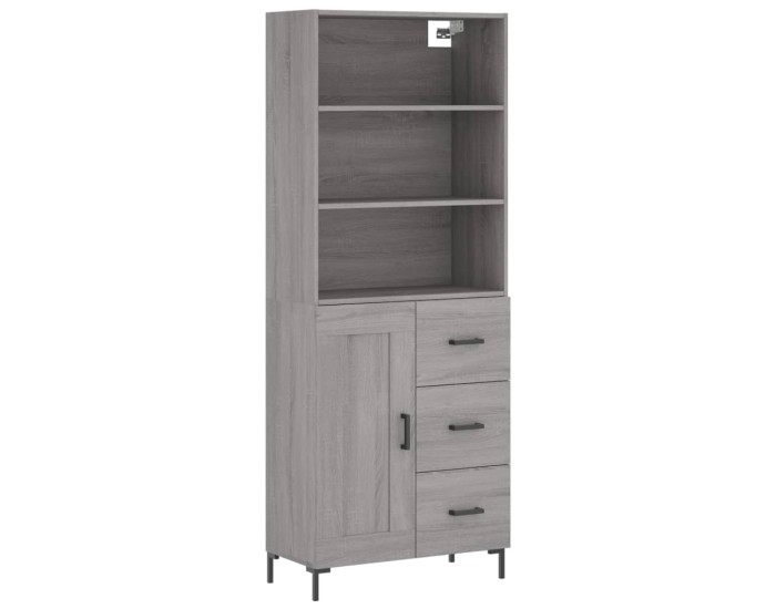 Sonata Dulap înalt, gri sonoma, 69,5x34x180 cm, lemn compozit