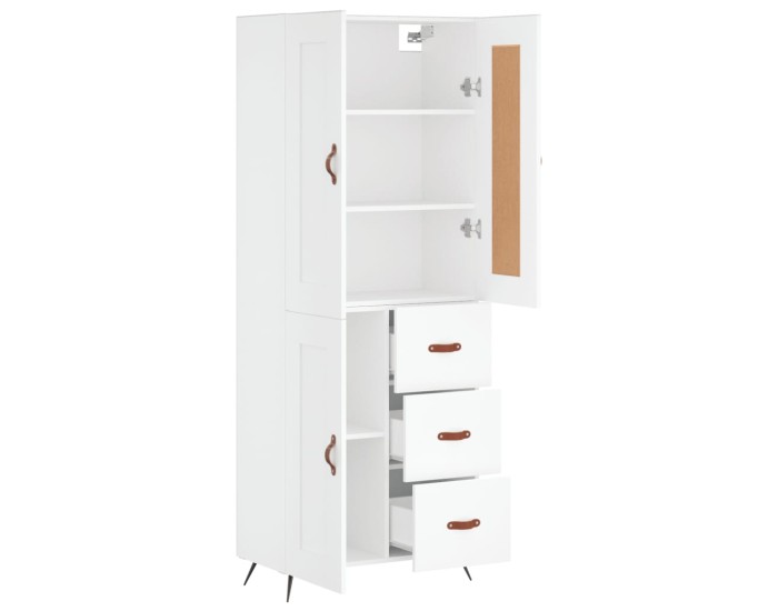 Sonata Dulap înalt, alb, 69,5x34x180 cm, lemn compozit