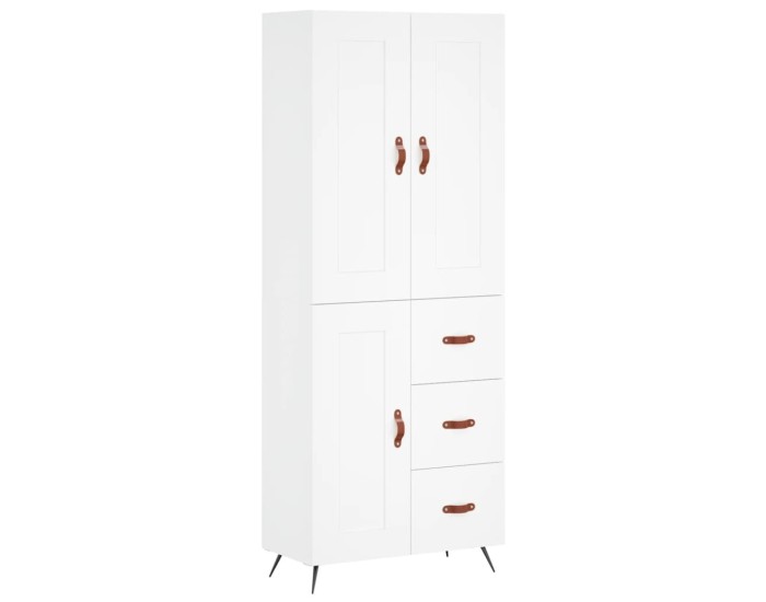 Sonata Dulap înalt, alb, 69,5x34x180 cm, lemn compozit