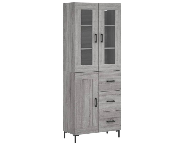 Sonata Dulap înalt, gri sonoma, 69,5x34x180 cm, lemn compozit