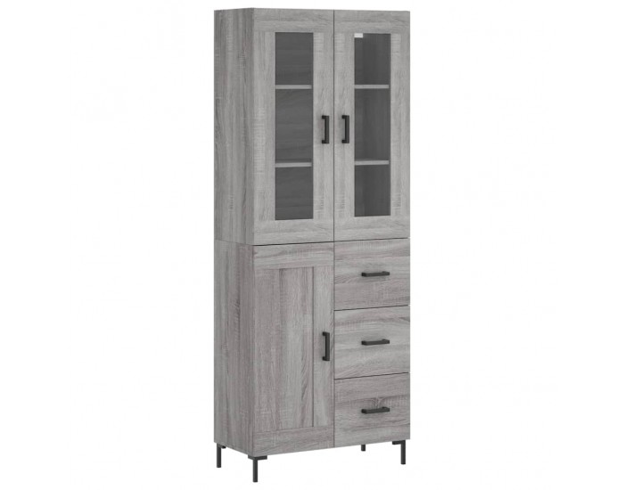 Sonata H Висок шкаф, сив сонома, 69,5x34x180 см, инженерно дърво