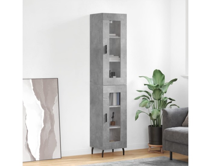 Sonata Dulap înalt, gri beton, 34,5x34x180 cm, lemn prelucrat