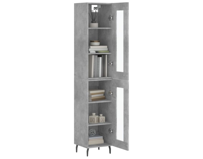 Sonata Dulap înalt, gri beton, 34,5x34x180 cm, lemn prelucrat