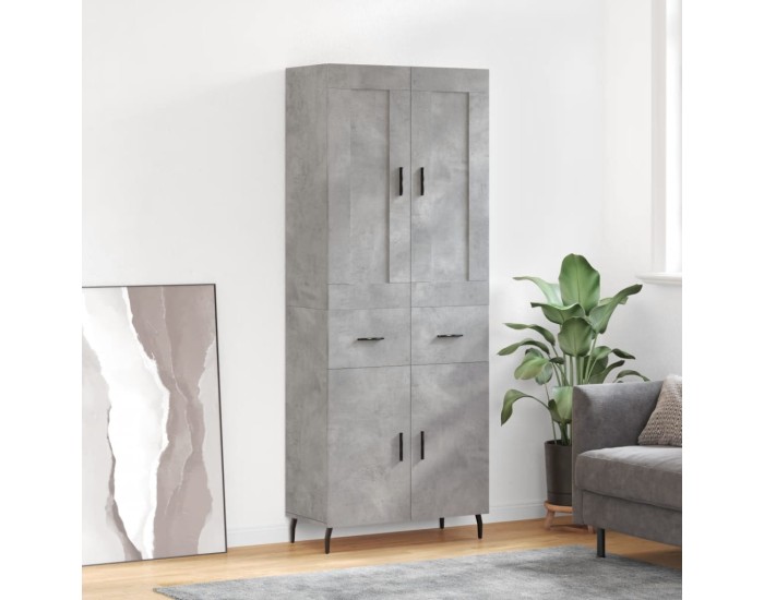 Sonata Dulap înalt, gri beton, 69,5x34x180, lemn compozit
