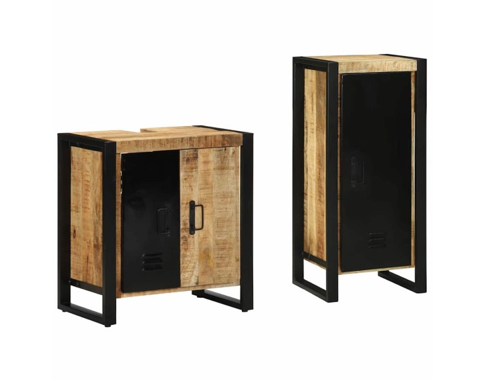 Sonata Set de mobilier pentru baie 2 buc. Maro și negru