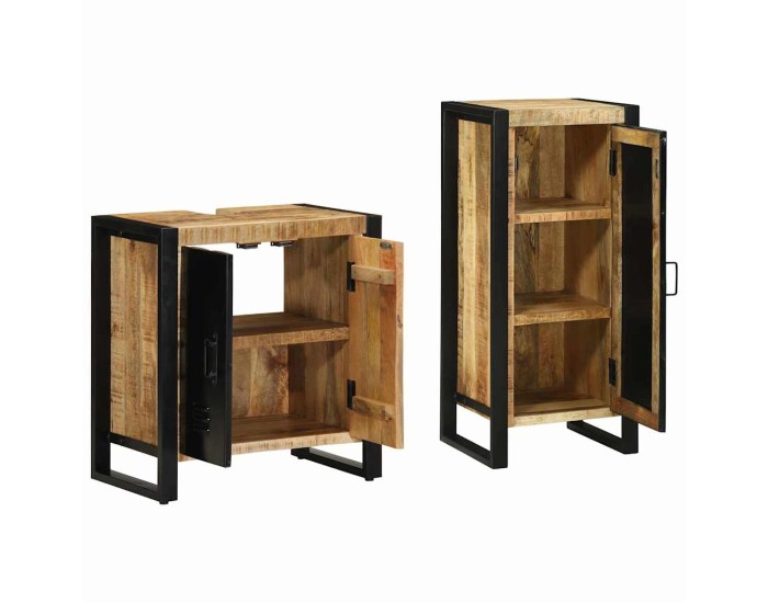Sonata Set de mobilier pentru baie 2 buc. Maro și negru