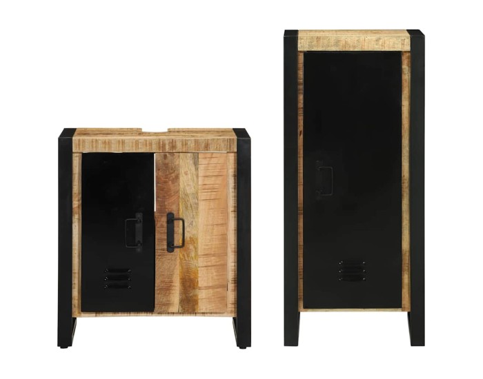 Sonata Set de mobilier pentru baie 2 buc. Maro și negru