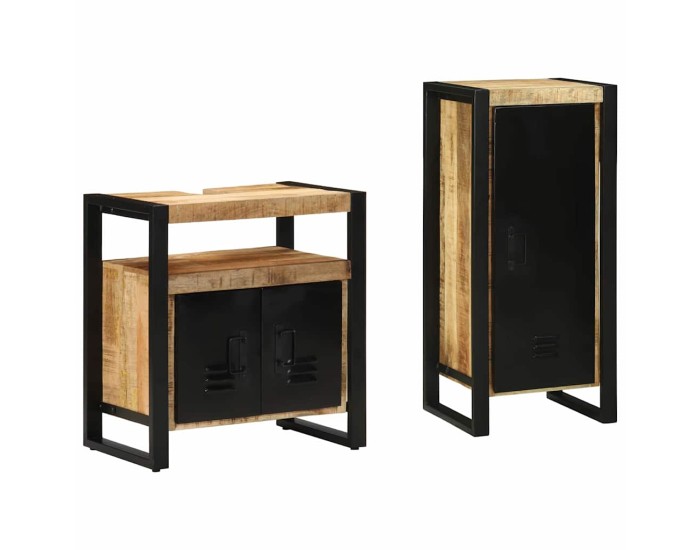 Sonata Set de mobilier pentru baie 2 buc. Maro și negru