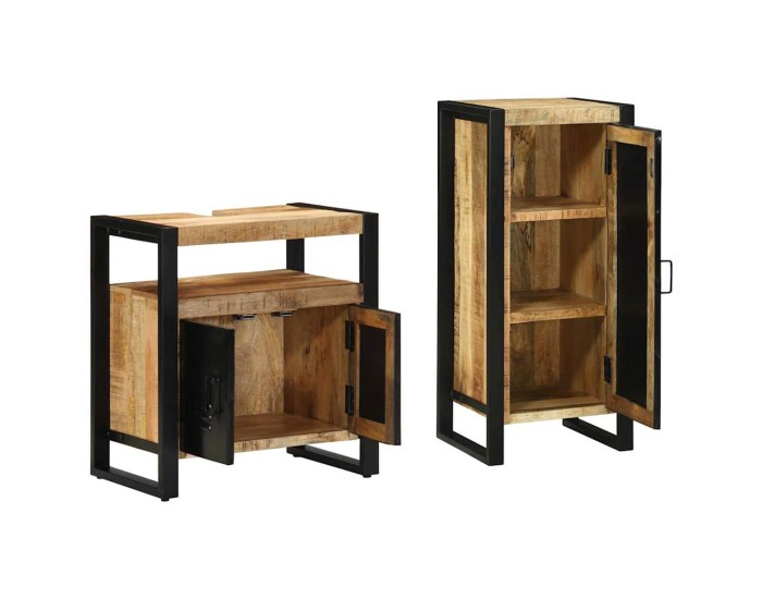 Sonata Set de mobilier pentru baie 2 buc. Maro și negru