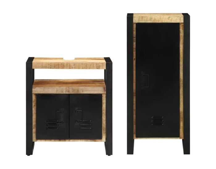 Sonata Set de mobilier pentru baie 2 buc. Maro și negru