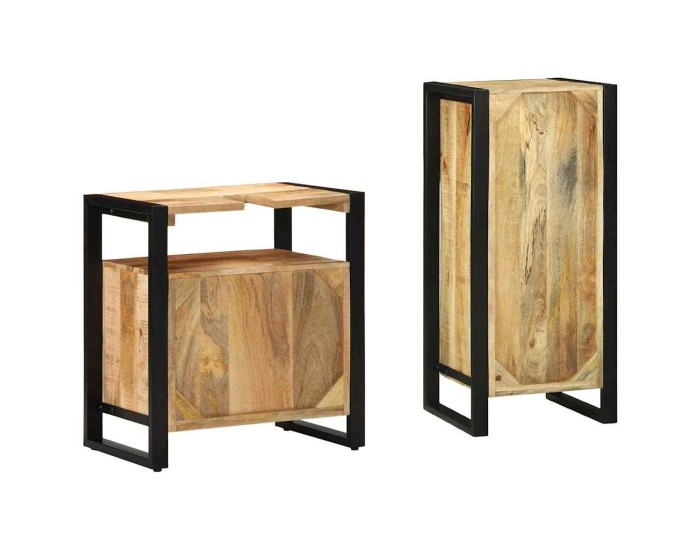 Sonata Set de mobilier pentru baie 2 buc. Maro și negru