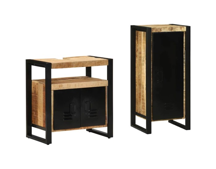 Sonata Set de mobilier pentru baie 2 buc. Maro și negru