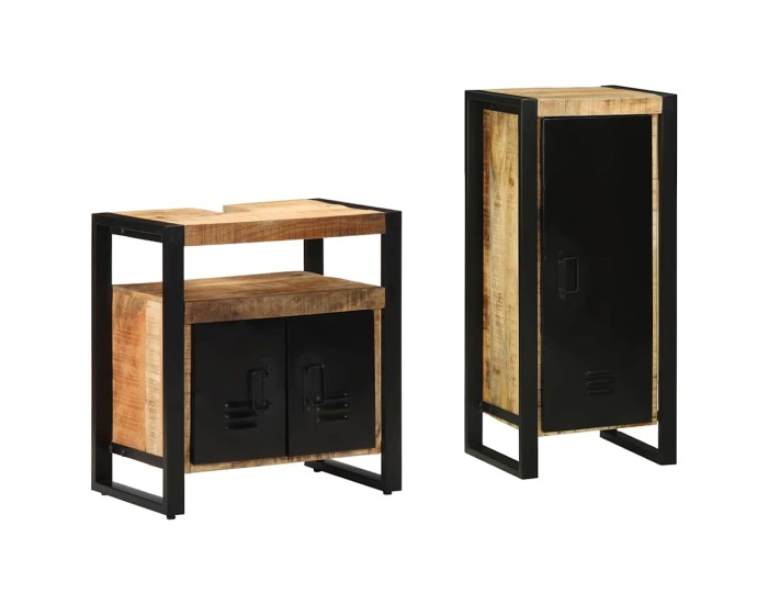 Sonata Set de mobilier pentru baie 2 buc. Maro și negru
