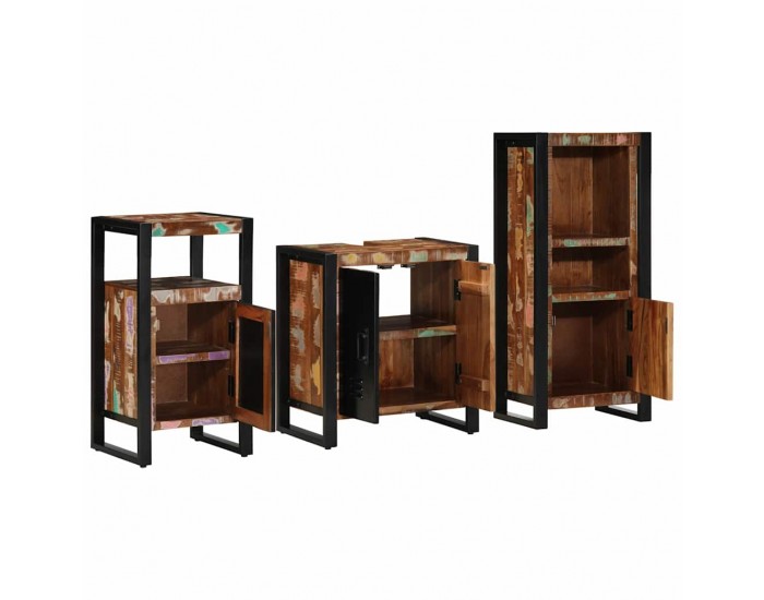 Sonata H Комплект мебели за баня 3 pcs Солидна рециклирана дървесина