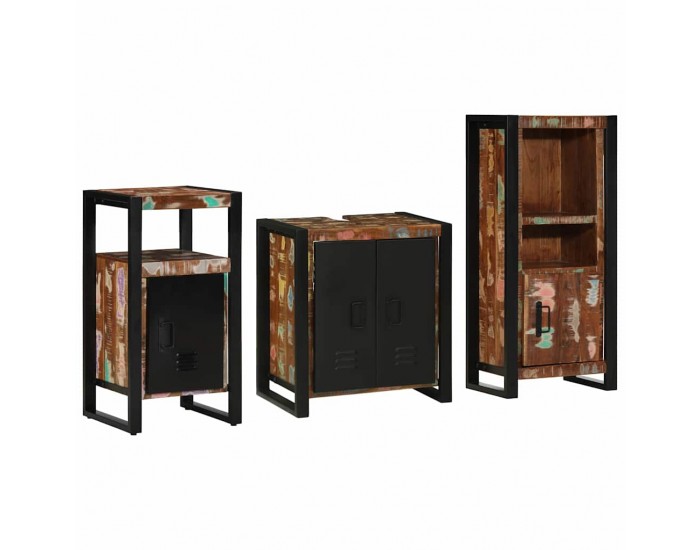 Sonata H Комплект мебели за баня 3 pcs Солидна рециклирана дървесина