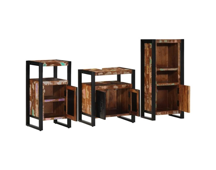 Sonata Set de mobilier pentru baie 3 buc. Multicolor și negru