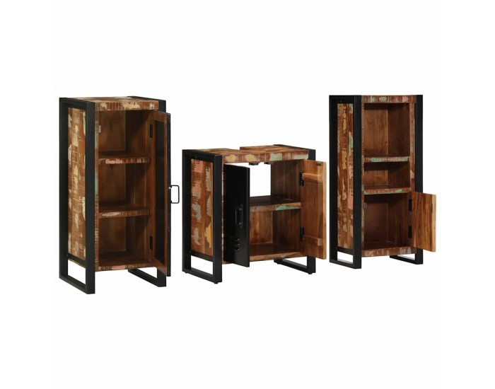 Sonata H Комплект мебели за баня 3 pcs Солидна рециклирана дървесина
