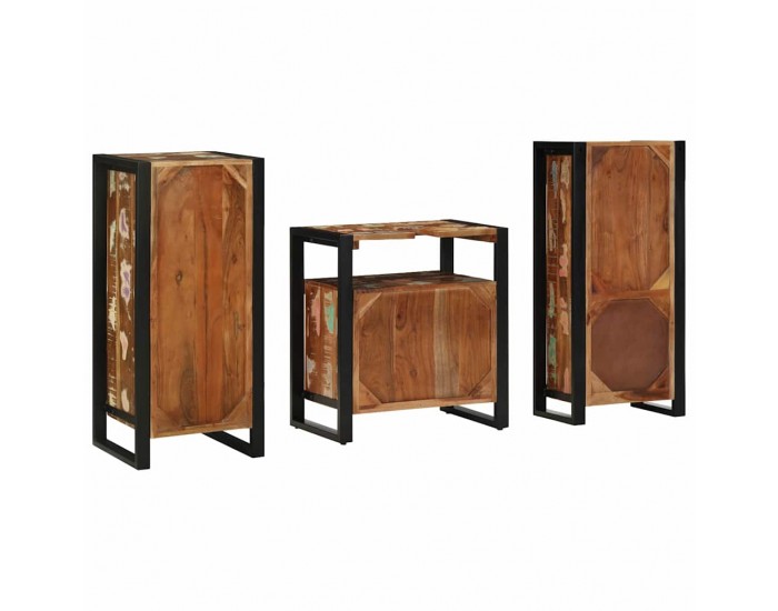 Sonata H Комплект мебели за баня 3 pcs Солидна рециклирана дървесина