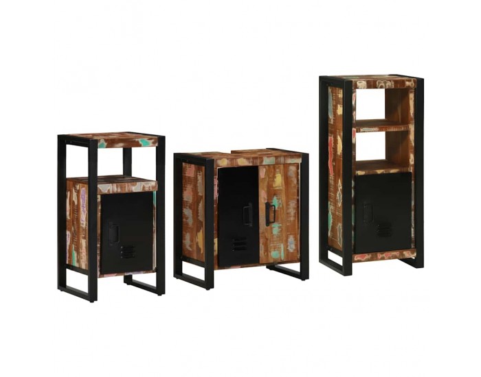 Sonata H Комплект мебели за баня 3 pcs Солидна рециклирана дървесина